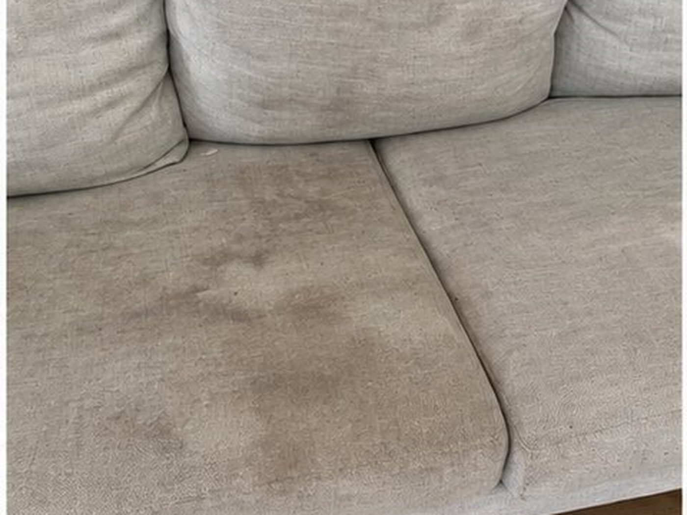 Sofa upholstery before cleaning