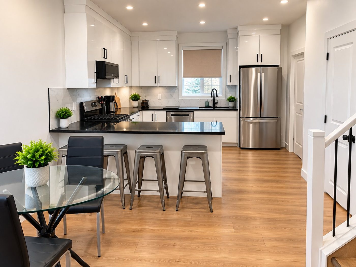 Detailed kitchen cleaning including backsplash and counters